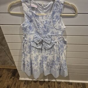 Bonnie Jean Blue and White Floral Dress